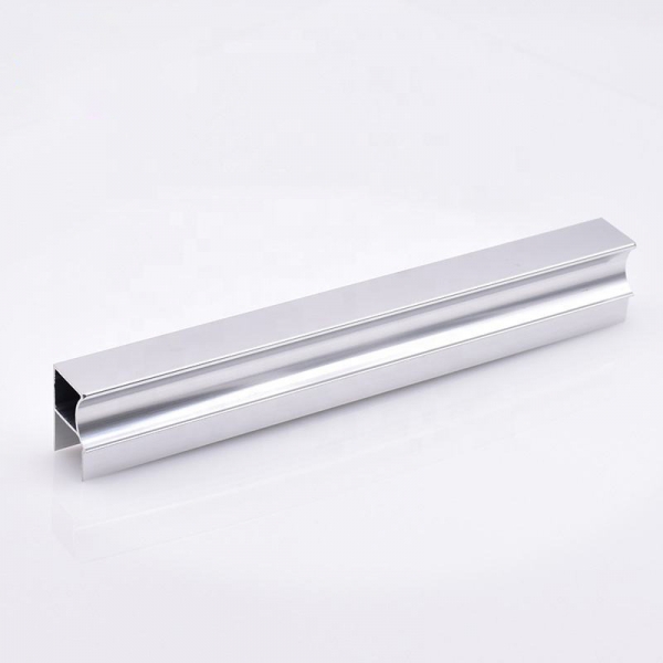 Polished silver aluminum profile