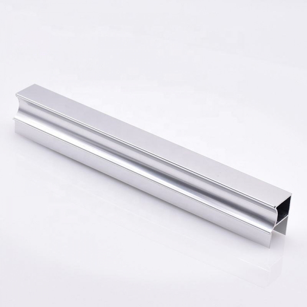 Polished silver aluminum profile