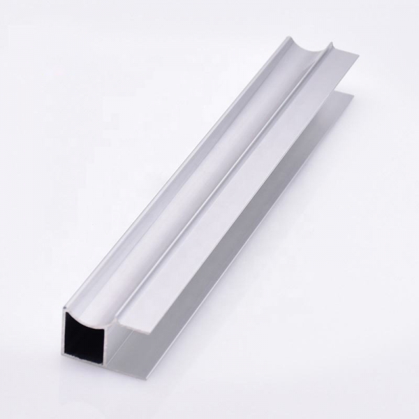 Polished silver aluminum profile